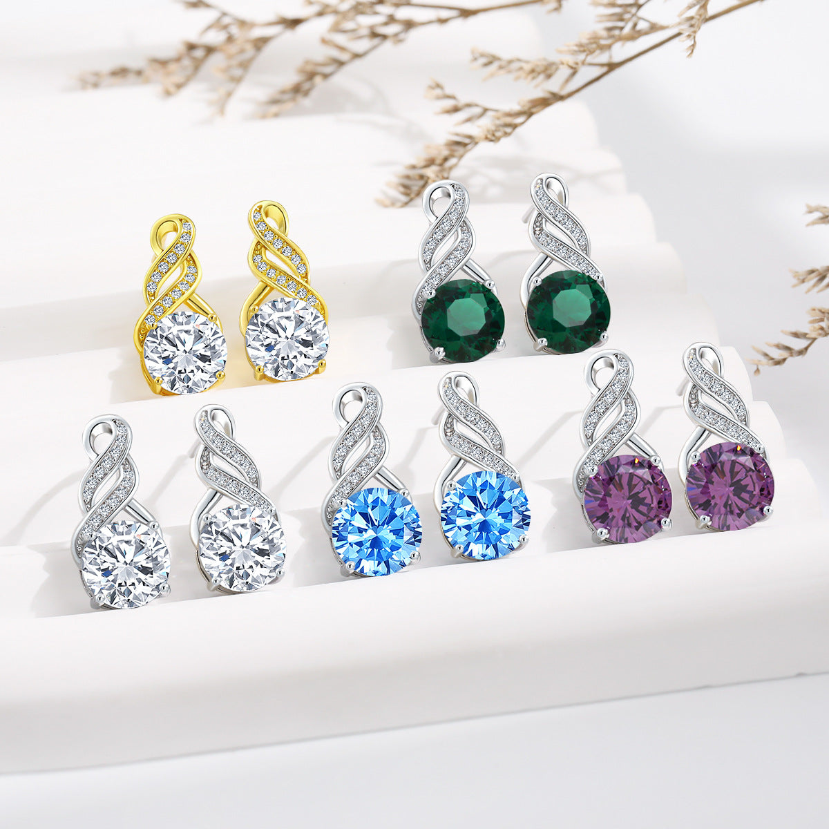 Cross Moissanite Earrings For Women