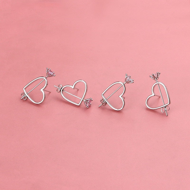 Minimalist Heart-Shaped Earrings for Women – Silver Tone