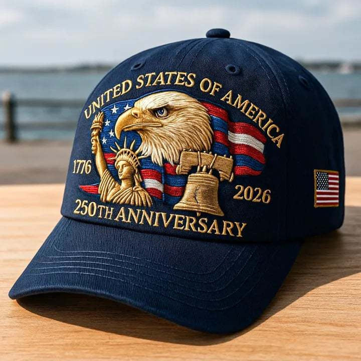 Embroidered American Eagle Head Baseball Cap - America 250th Anniversary Commemorative Design - Cotton Blend Adjustable Snapback Hat For Men And Women