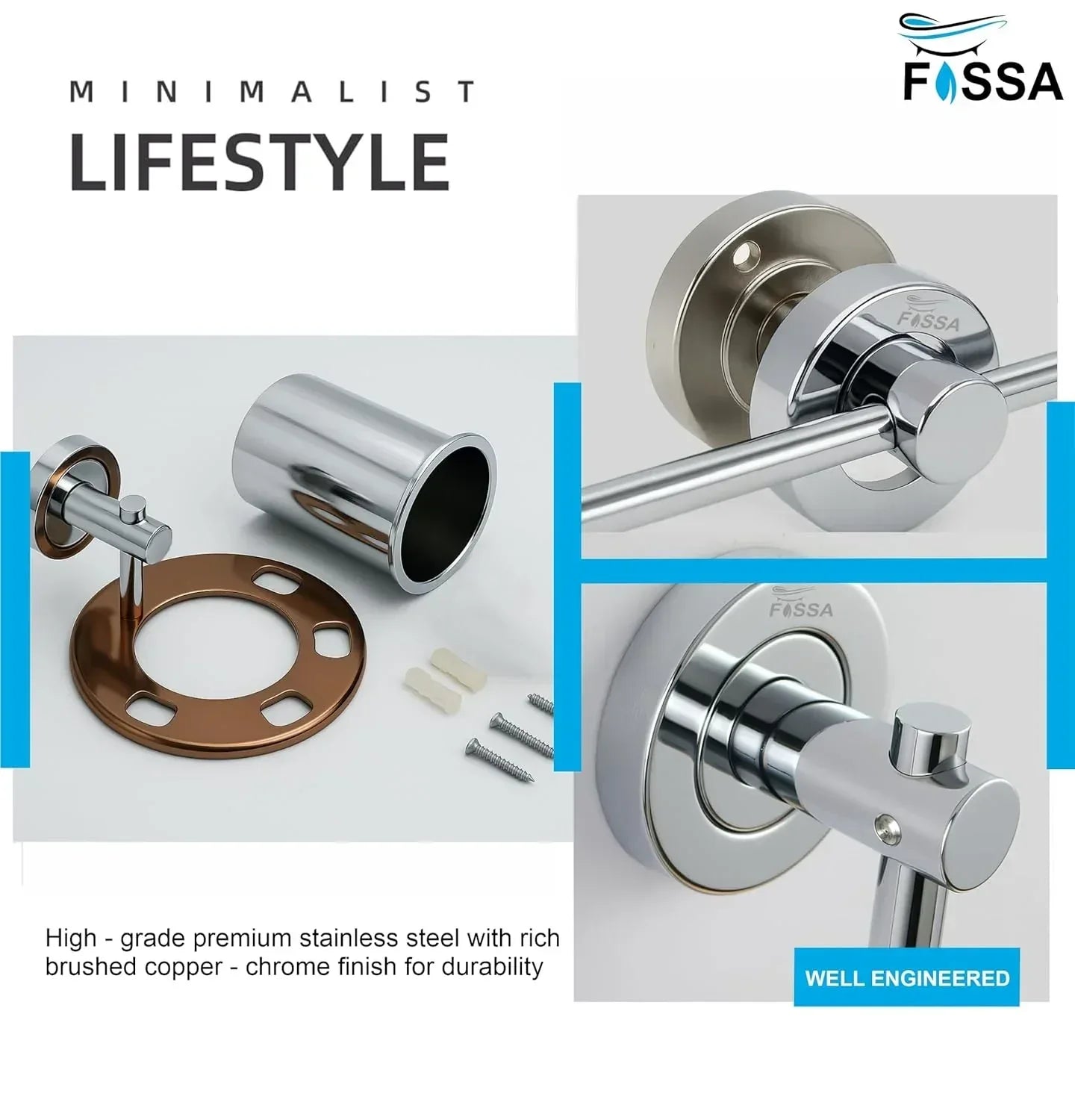 Round Stainless Steel Wall Mounted  Soap Dish – silver + Rose Gold