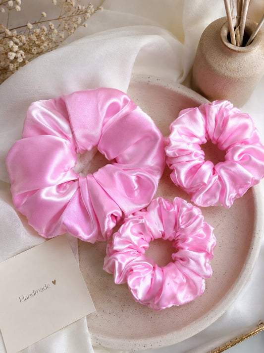 Premium Satin Scrunchies Hair Bands Combo Set of 3 for Women and Girls